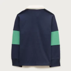 Kids' junior varsity rugby polo shirt in striped heritage jersey