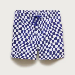 Kids' lightweight cotton pull-on short in checkerboard