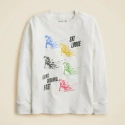 Kids' long-sleeve "Ski lodge" graphic T-shirt