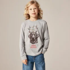Kids' long-sleeve "Very merry" graphic T-shirt
