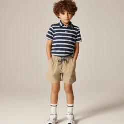 Kids' short-sleeve active polo shirt in stripe