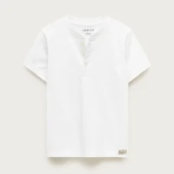 Kids' short-sleeve garment-dyed henley
