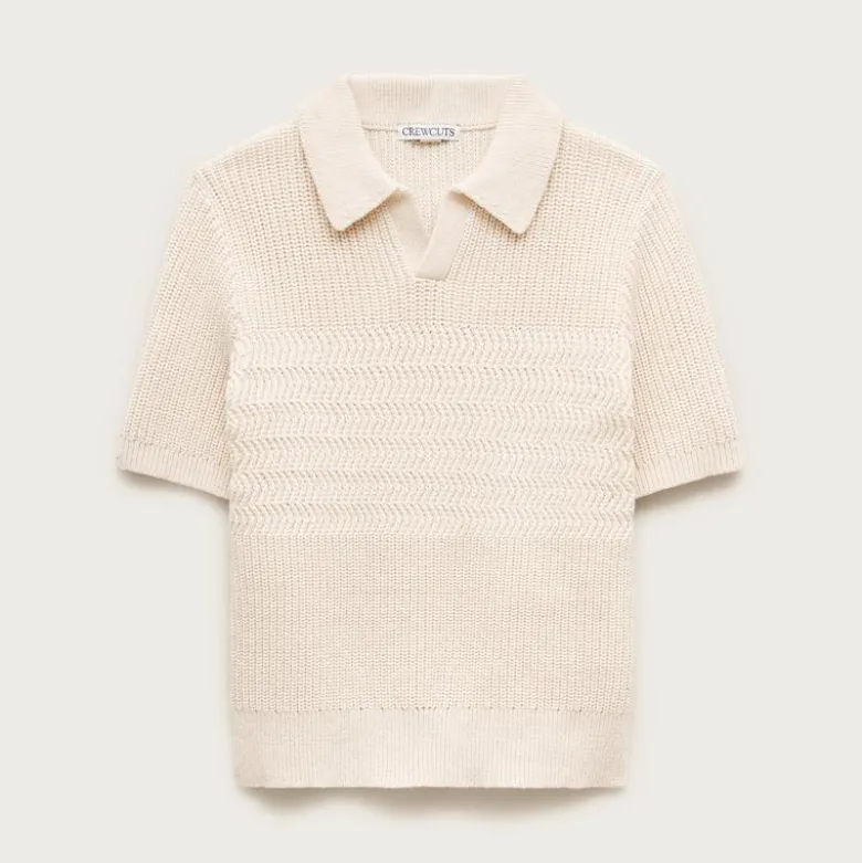 Kids' short-sleeve johnny-collar sweater-polo