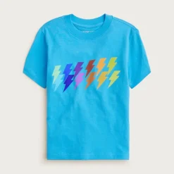 Kids' short-sleeve lightning bolt graphic T-shirt