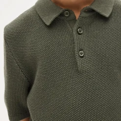 Kids' short-sleeve seed-stitch sweater-polo