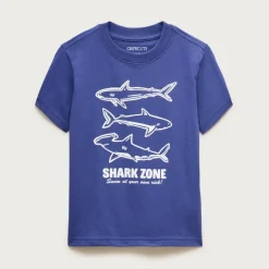 Kids' short-sleeve "Shark zone" graphic T-shirt