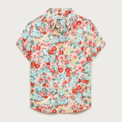 Kids' short-sleeve stretch poplin button-down