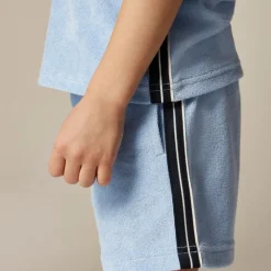 Kids' side-stripe pull-on short in towel terry