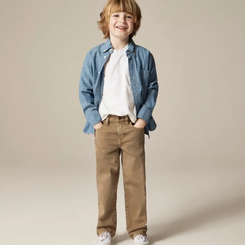Kids' Straight-fit garment-dyed stretch jean