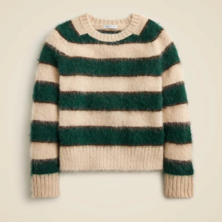 Kids' textured crewneck sweater in stripe