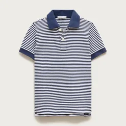 Kids' washed piqué polo shirt in stripe