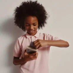 Kids' washed piqué polo shirt