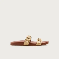 Kira buckle sandals in faux raffia