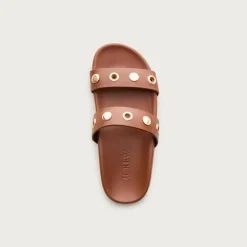 Kira grommet sandals in leather