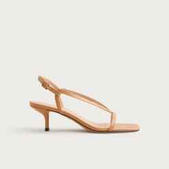Krista slingback kitten-heel sandals in leather