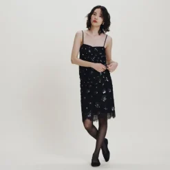 Lace-trim camisole with embellishments