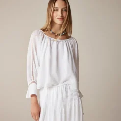 Lace-trim gathered top