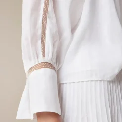 Lace-trim gathered top