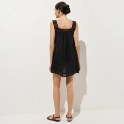 Lace-trim mini beach dress
