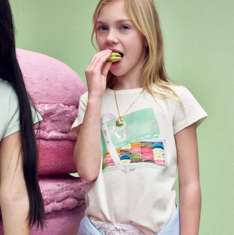 LADURÉE X Crewcuts girls' macaron graphic T-shirt with sequins