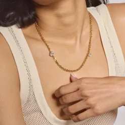 Lady Grey crystal tilt necklace