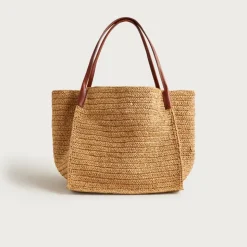 Large handknotted packable tote bag