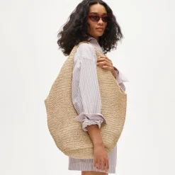 Large handknotted straw tote