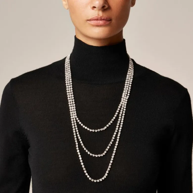 Layered crystal necklace