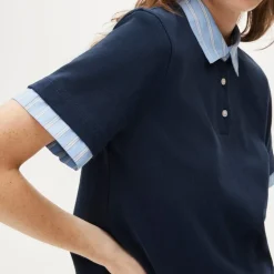 Layered polo shirt in mariner cotton