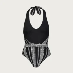 lemlem Luchia deep-V belted one-piece