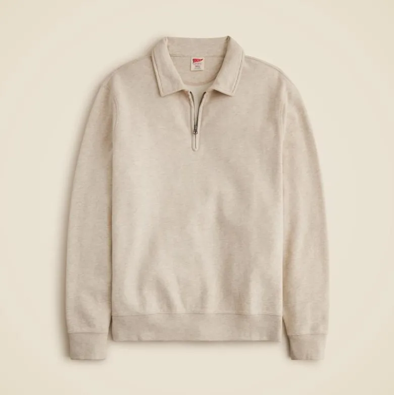 Lightweight french terry half-zip sweatshirt