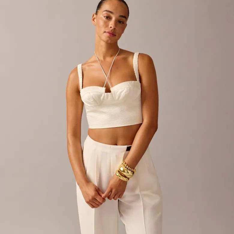 Limited-edition Anna October© X J.Crew cropped bustier top