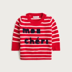 Limited-edition baby cashmere "mon cheri" crewneck sweater