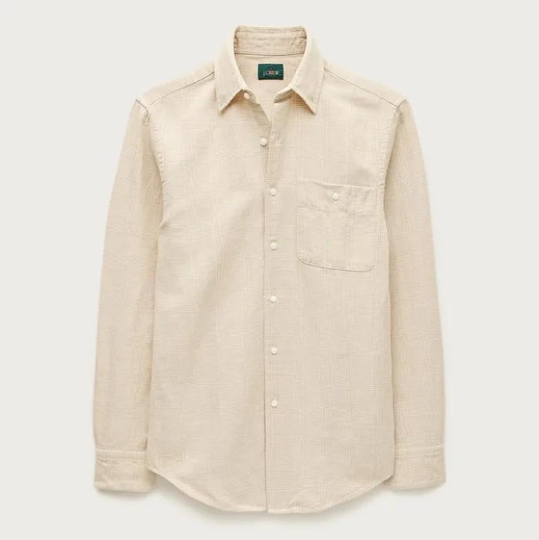 Linen-cotton blend twill shirt