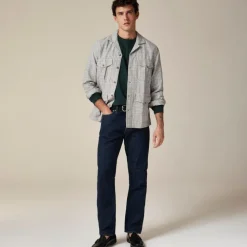 Linen-cotton blend twill shirt-jacket