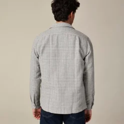 Linen-cotton blend twill shirt-jacket