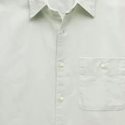 Linen-cotton blend twill shirt