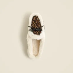 Lodge mules in leopard-print calf hair
