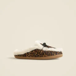 Lodge mules in leopard-print calf hair