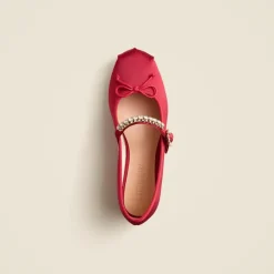 Logan embellished Mary Jane ballet flats in satin