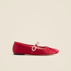 Logan embellished Mary Jane ballet flats in satin
