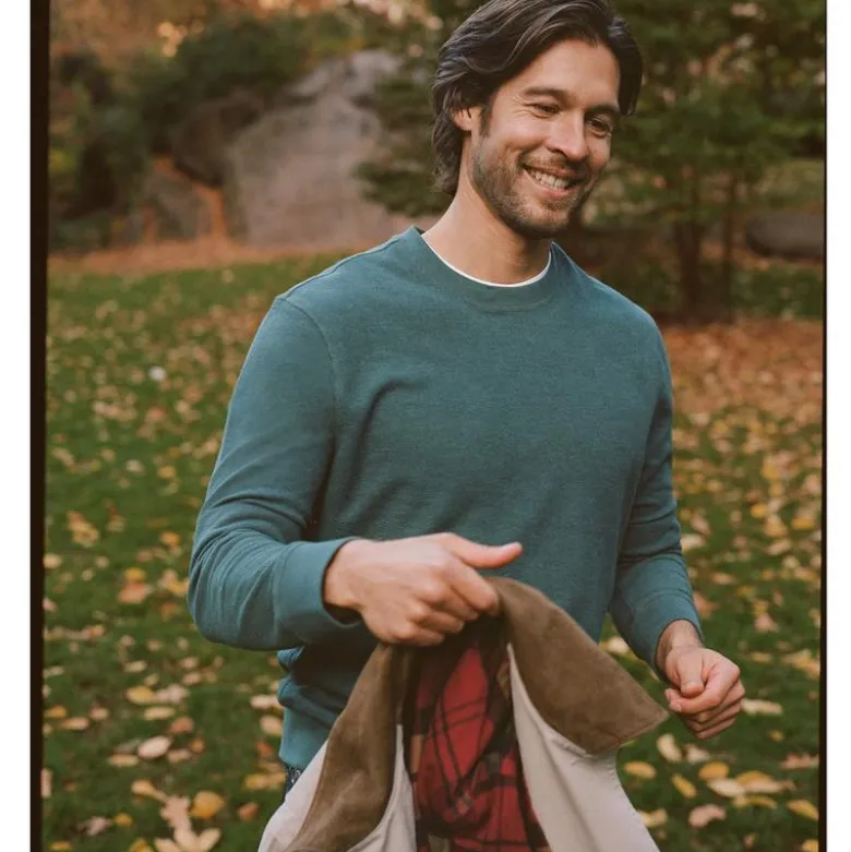 Long-sleeve textured sweater-tee
