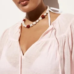 Long-sleeve tunic top in Hampton linen-blend