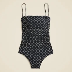 Long-torso Gemma ruched bandeau one-piece