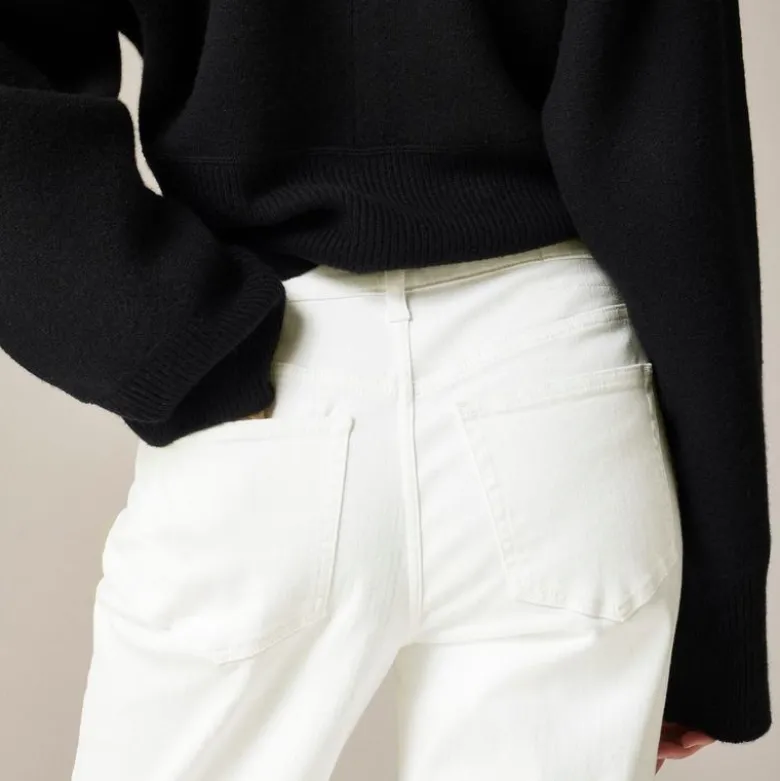 Lower-rise full-length slim-wide jean