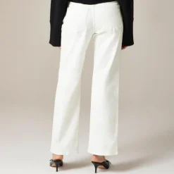 Lower-rise full-length slim-wide jean