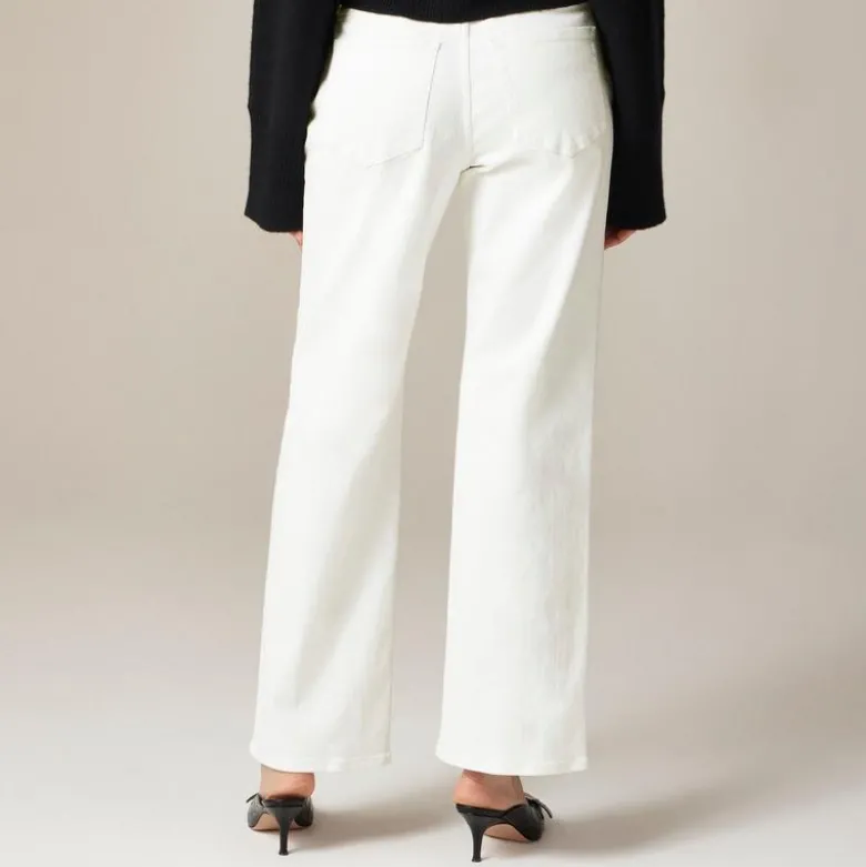 Lower-rise full-length slim-wide jean