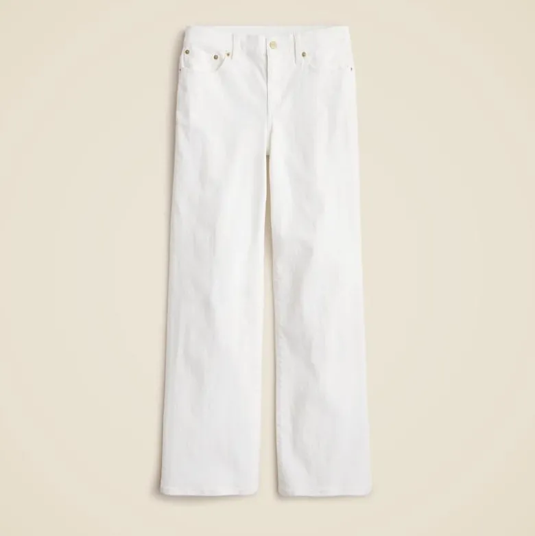 Lower-rise full-length slim-wide jean