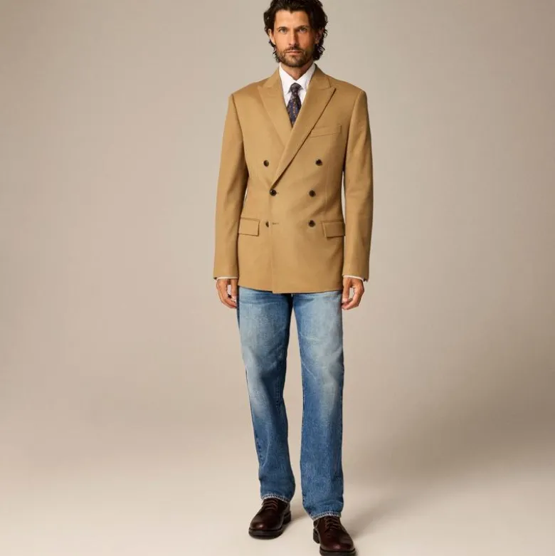 Ludlow Slim-fit double-breasted blazer in Italian wool doeskin