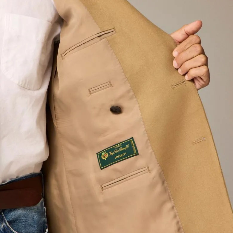 Ludlow Slim-fit double-breasted blazer in Italian wool doeskin